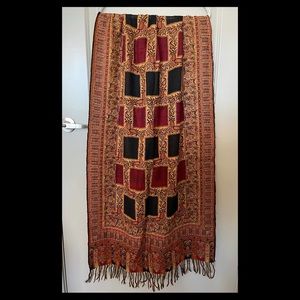 Beautiful Color Hand Embroidered Scarf /Wrap/ Stole